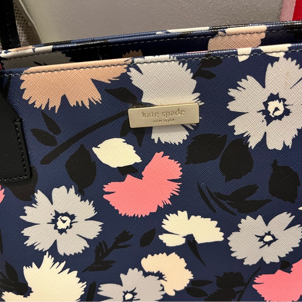 Kate Spade Navy and Pink Floral Tote
